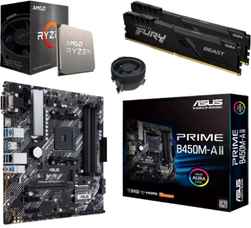 AMD Aufrüst-Bundle ASUS Prime B450M-K II | AMD Ryzen 5 5500 | Corsair Vengeance LPX 2x8GB